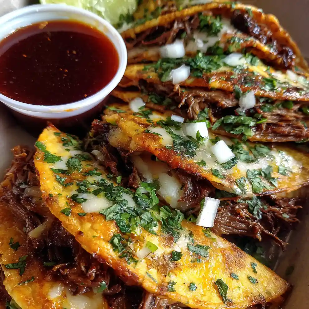 Birria Tacos Recipe With Guajillo Red Consomé Dip 4 birria tacos recipe With Guajillo Red Consomé Dip