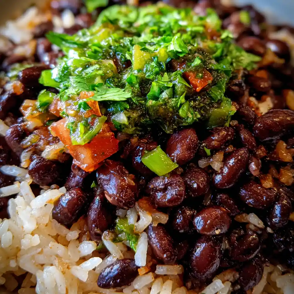 Black Beans And Rice Recipe With Pico Verde Swirl 4 black beans and rice recipe with Pico Verde Swirl