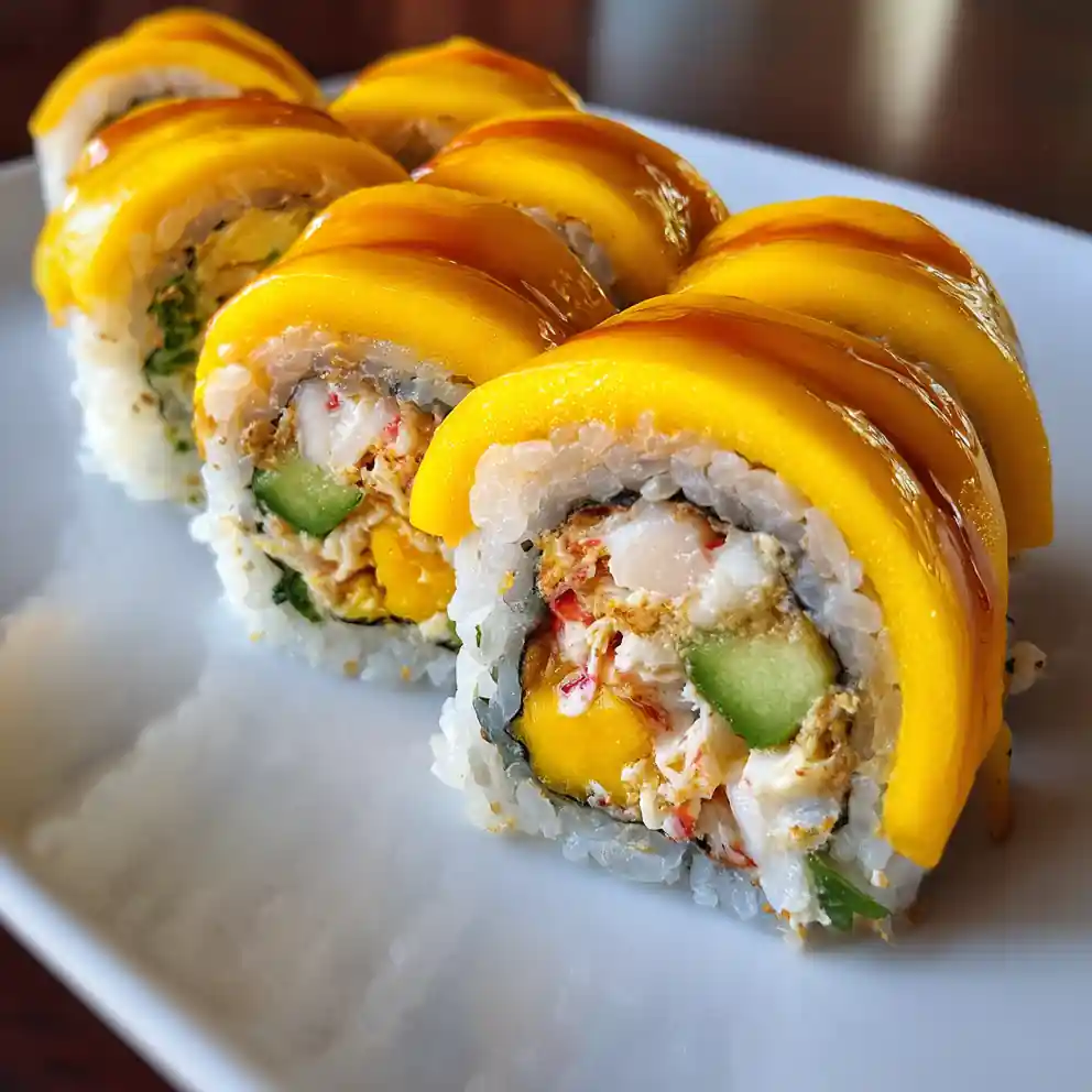 California Roll Recipe With Mango Ribbon Inside 4 california roll recipe with Mango Ribbon Inside