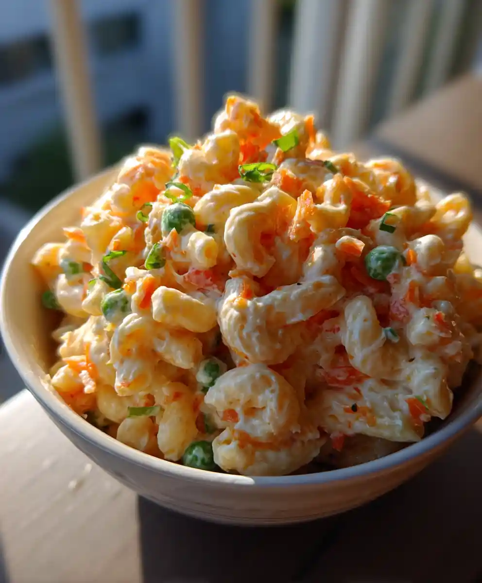 Hawaiian Mac Salad Recipe With Carrot And Pea Confetti 5 hawaiian mac salad recipe with Carrot and Pea Confetti