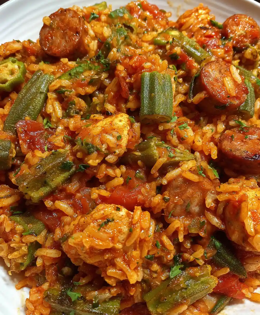 Jambalaya Recipe Fire-Red Tomato Rice With Okra Green 5 jambalaya recipe Fire-Red Tomato Rice with Okra Green