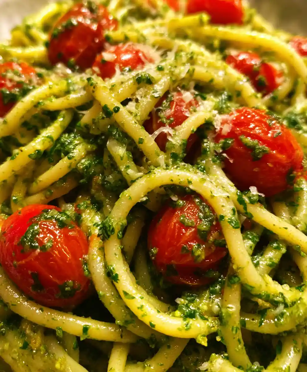 Pesto Pasta Recipe With Burst Cherry Tomato Confetti 5 pesto pasta recipe With Burst Cherry Tomato Confetti