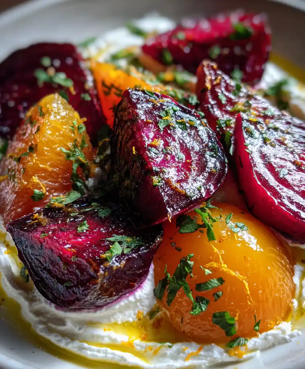 Roasted Beets Recipe With Orange Zest Labneh Swirl 5 roasted beets recipe with Orange Zest Labneh Swirl