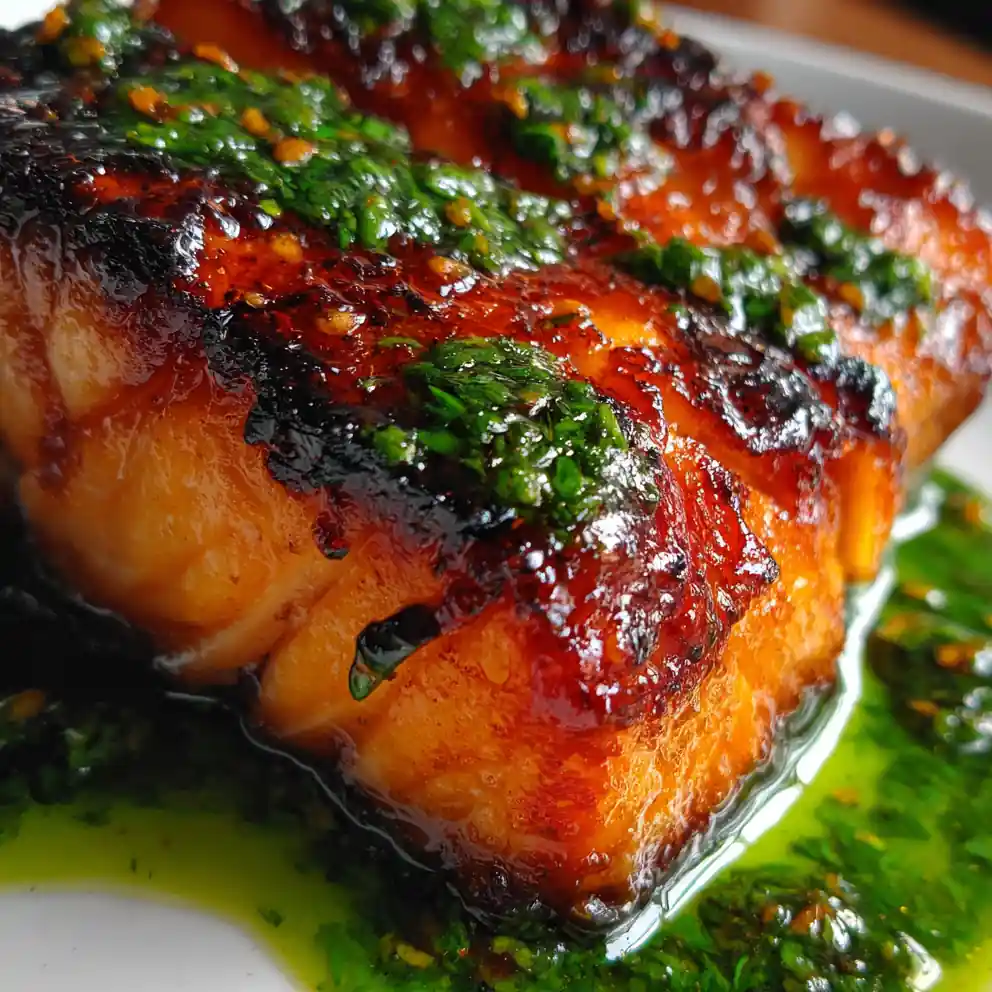 Salmon Recipe Miso-Glazed With Emerald Herb Oil 4 salmon recipe Miso-Glazed With Emerald Herb Oil
