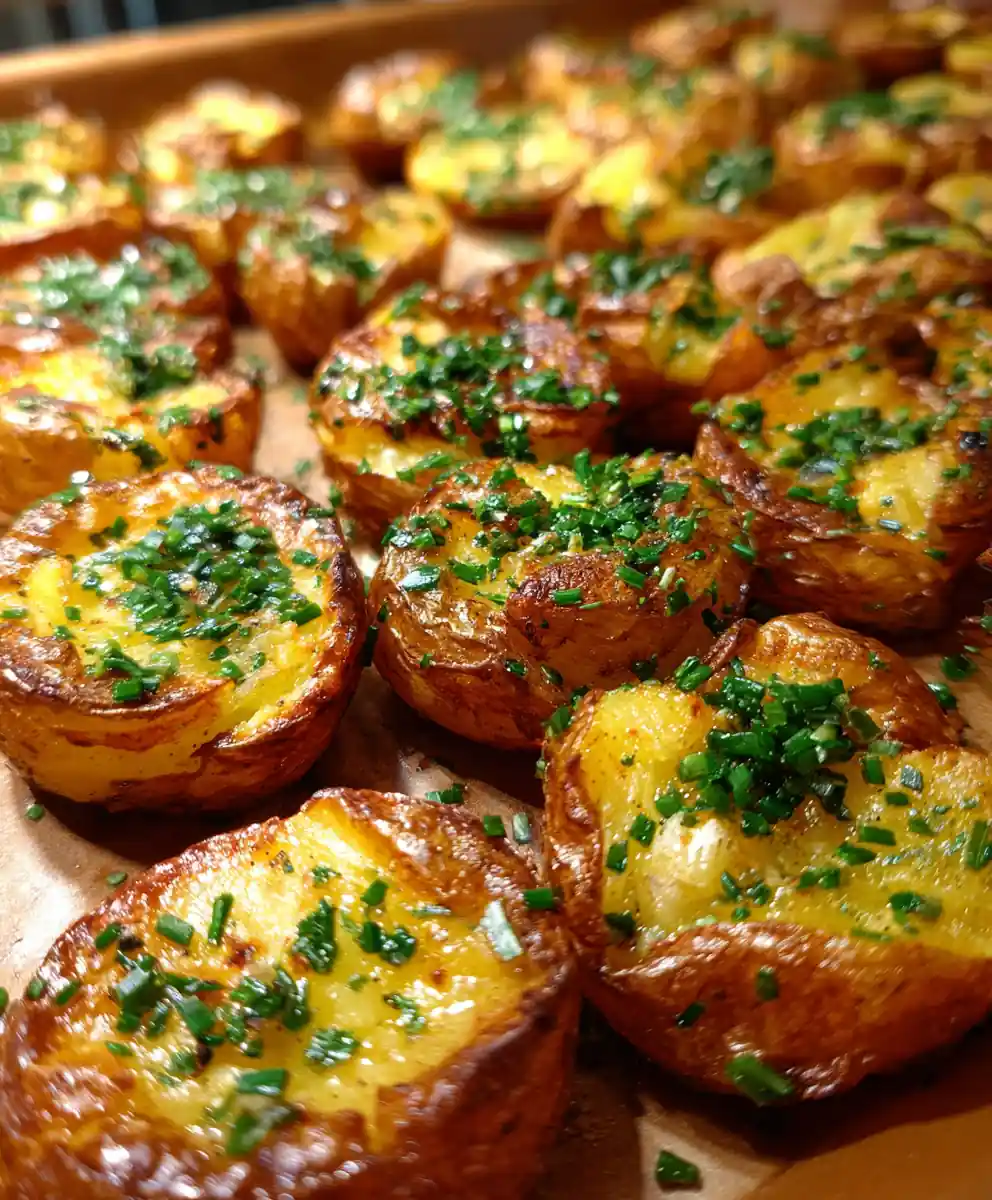 Smashed Potato Recipe Golden Crisp Disks With Chive Emeralds 5 smashed potato recipe Golden Crisp Disks with Chive Emeralds
