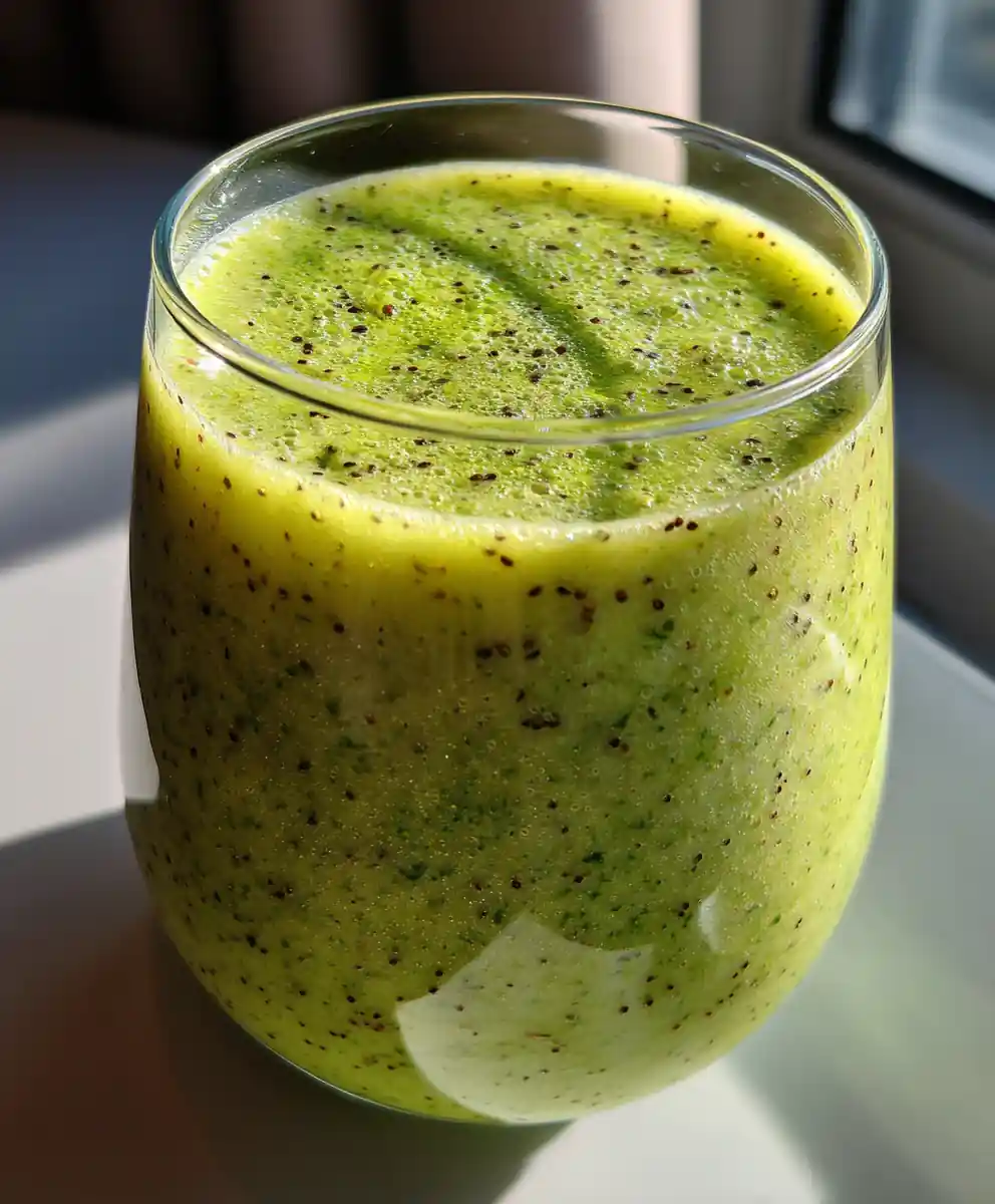 Spinach Smoothie Recipe Emerald Blend With Kiwi Speckles 5 spinach smoothie recipe Emerald Blend with Kiwi Speckles