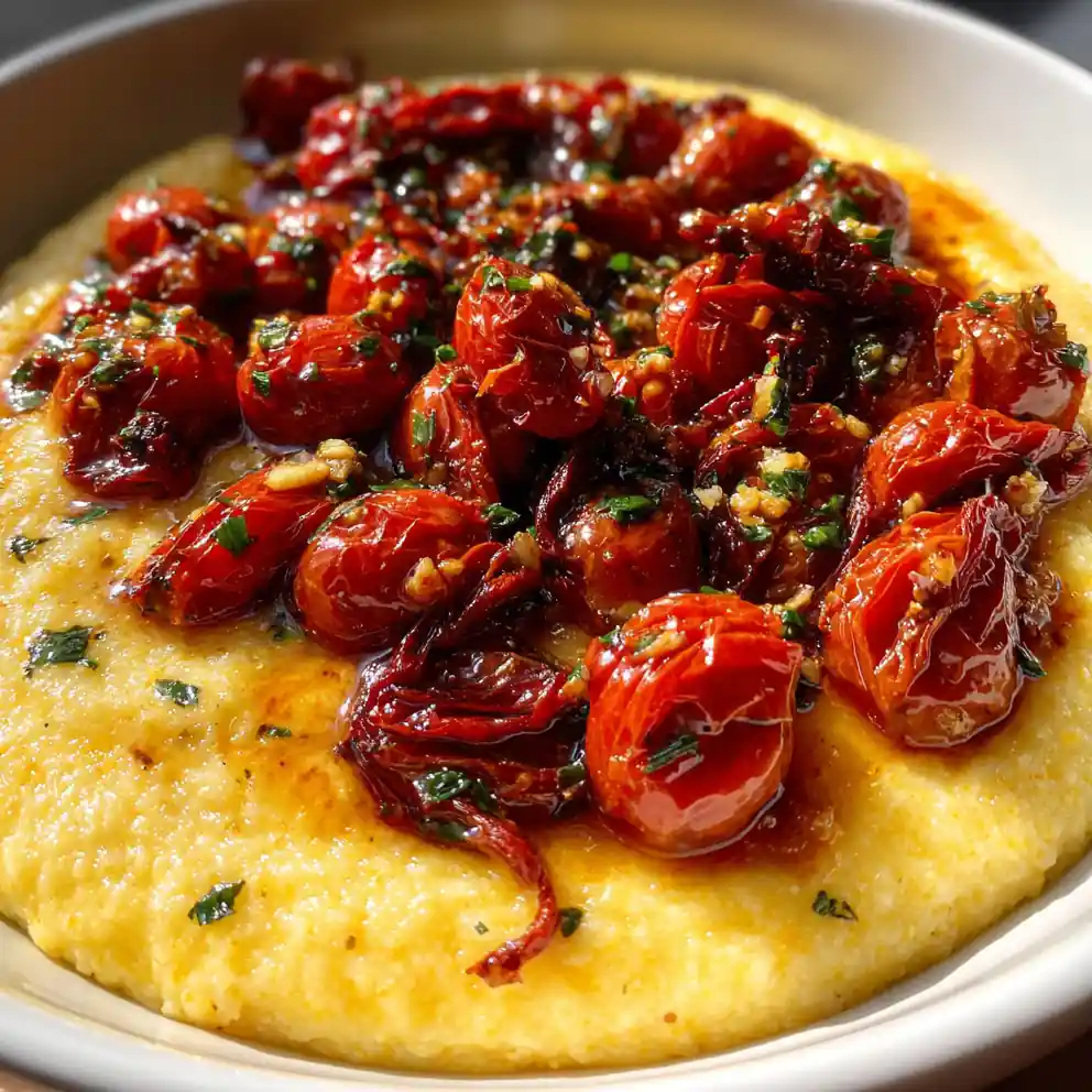 Creamy Polenta Recipe With Roasted Cherry Tomato Ribbon 4 creamy polenta recipe With Roasted Cherry Tomato Ribbon