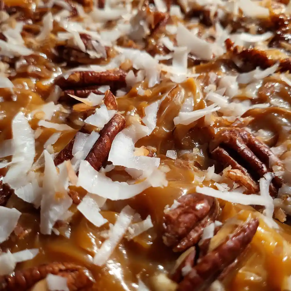 German Chocolate Cake Frosting Recipe With Glossy Pecan Coconut Ribbons 4 german chocolate cake frosting recipe With Glossy Pecan Coconut Ribbons