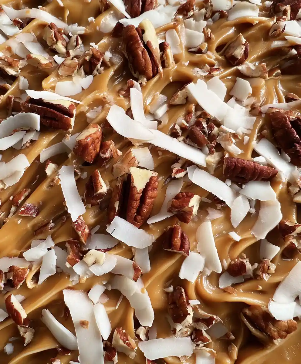 German Chocolate Cake Frosting Recipe With Glossy Pecan Coconut Ribbons 5 german chocolate cake frosting recipe With Glossy Pecan Coconut Ribbons