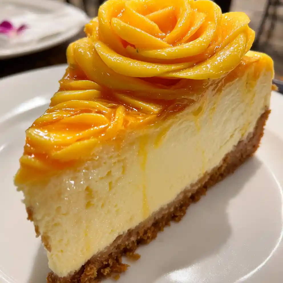 Mango Cheesecake Recipe With Saffron Mango Rose Swirl 4 mango cheesecake recipe With Saffron Mango Rose Swirl