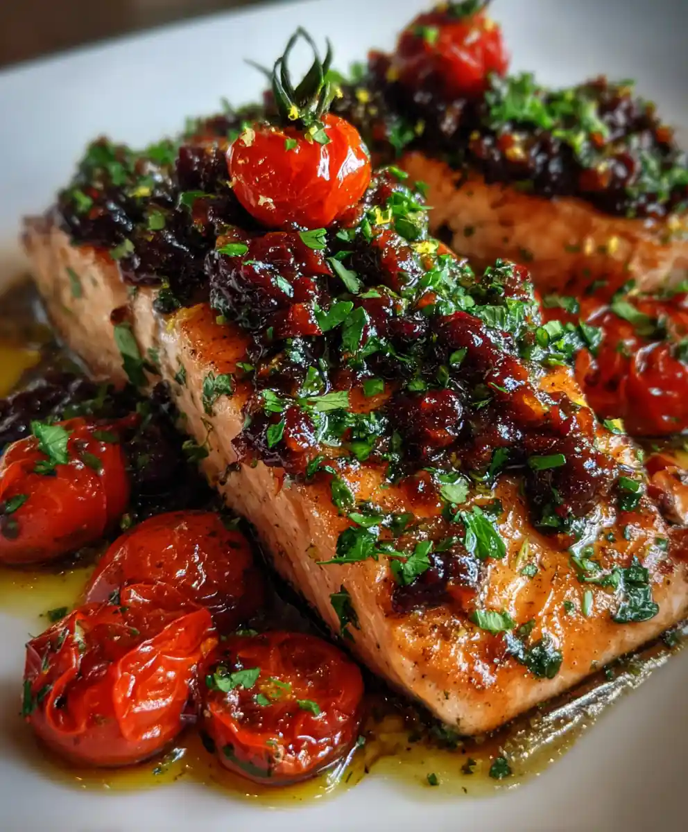 Mediterranean Salmon Recipe With Olive Tapenade And Tomato Gems 5 mediterranean salmon recipe With Olive Tapenade and Tomato Gems