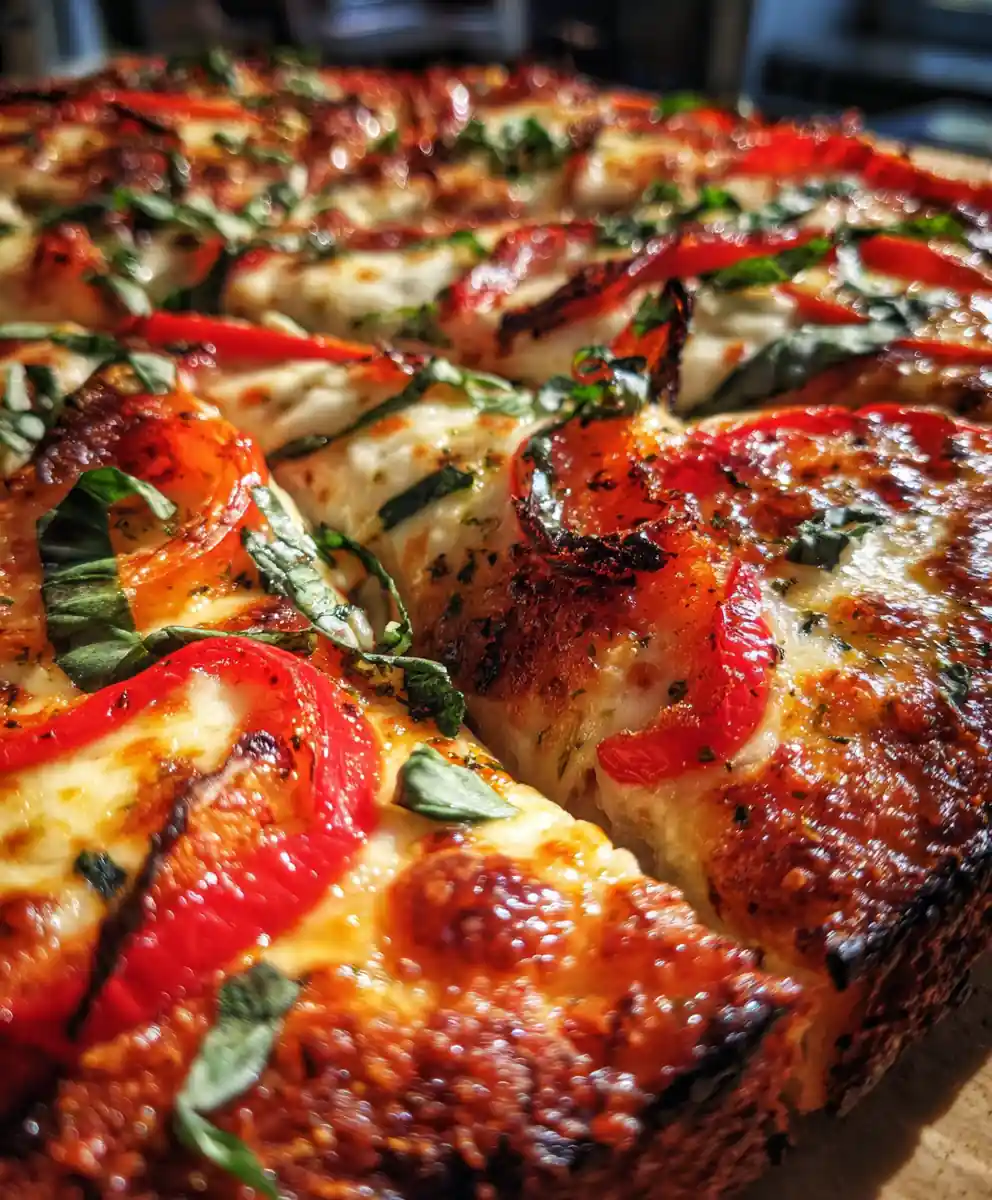 Pan Pizza Recipe With Roasted Pepper Ribbons 5 pan pizza recipe With Roasted Pepper Ribbons