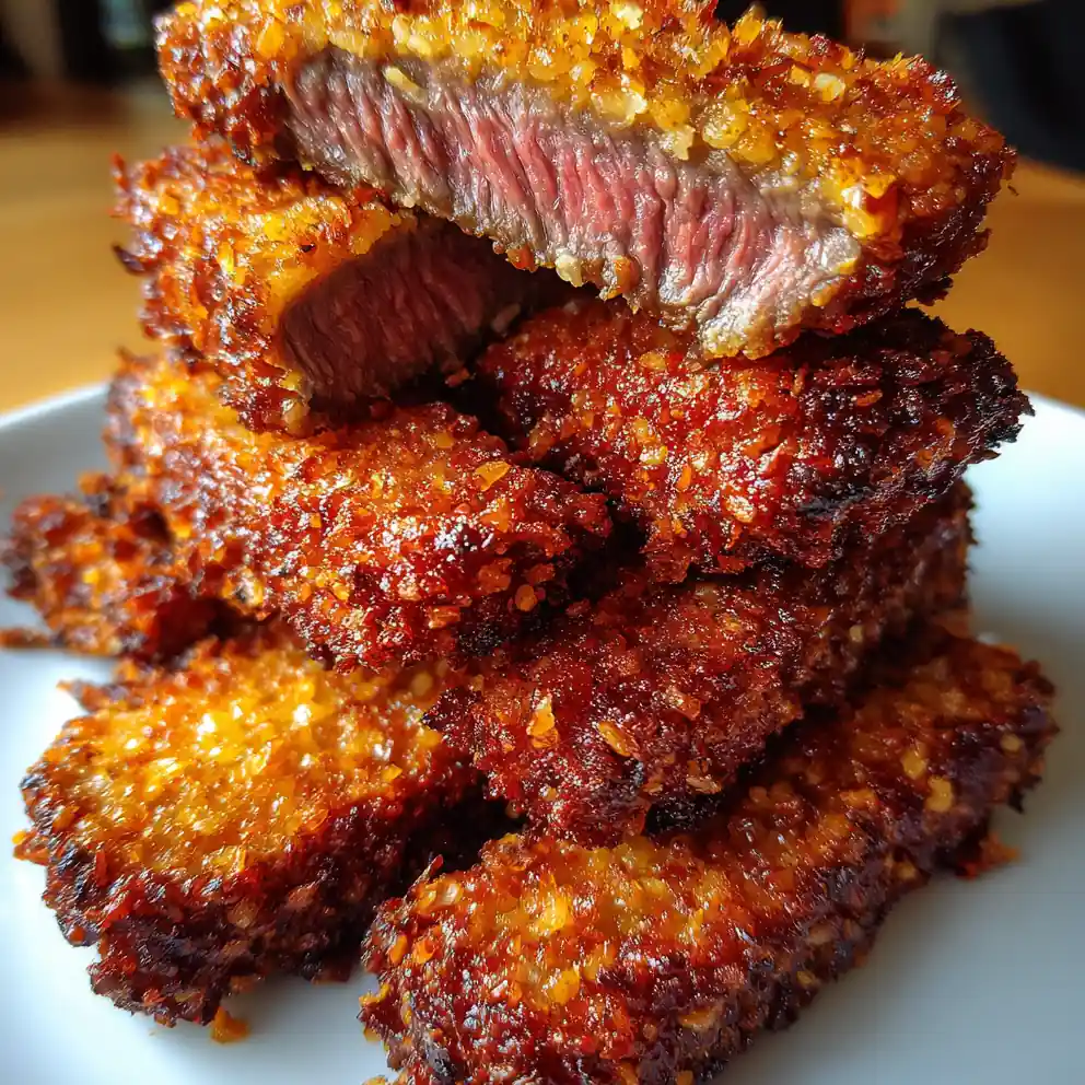 Steak Fingers Recipe With Paprika Cornflake Crust 4 steak fingers recipe With Paprika Cornflake Crust