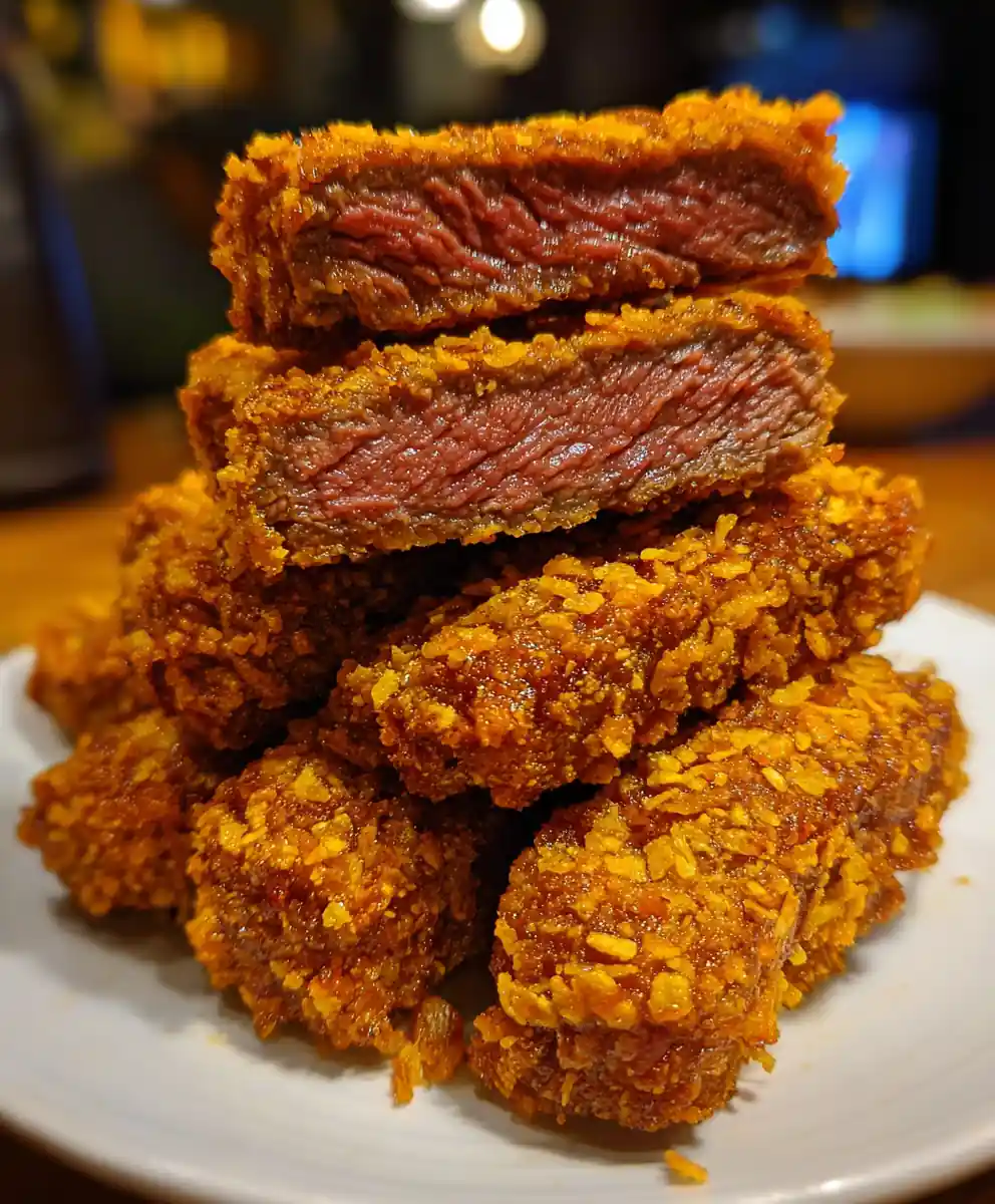 Steak Fingers Recipe With Paprika Cornflake Crust 5 steak fingers recipe With Paprika Cornflake Crust