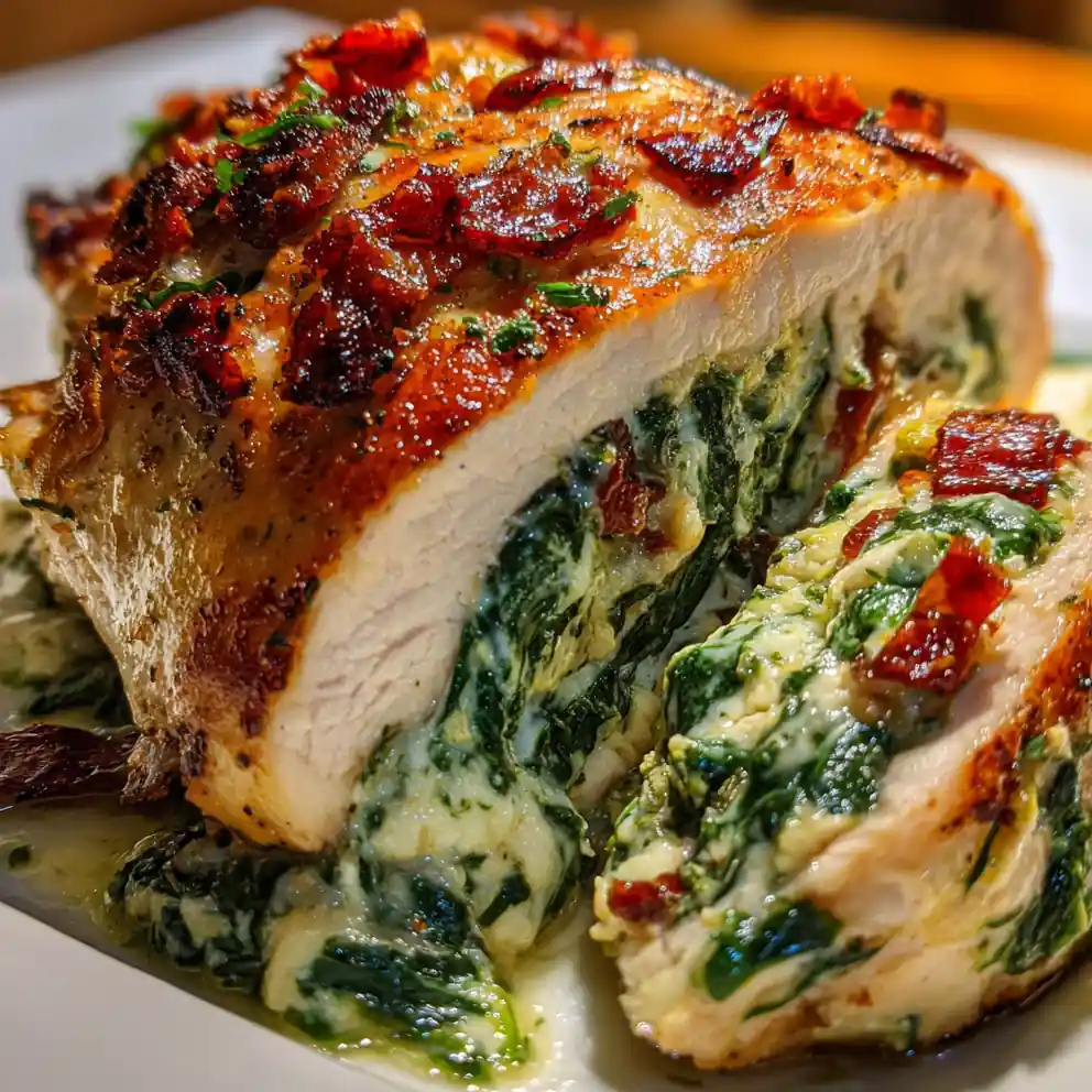 Stuffed Chicken Breast Recipe With Spinach Sun-Dried Tomato Filling 4 stuffed chicken breast recipe With Spinach Sun-Dried Tomato Filling