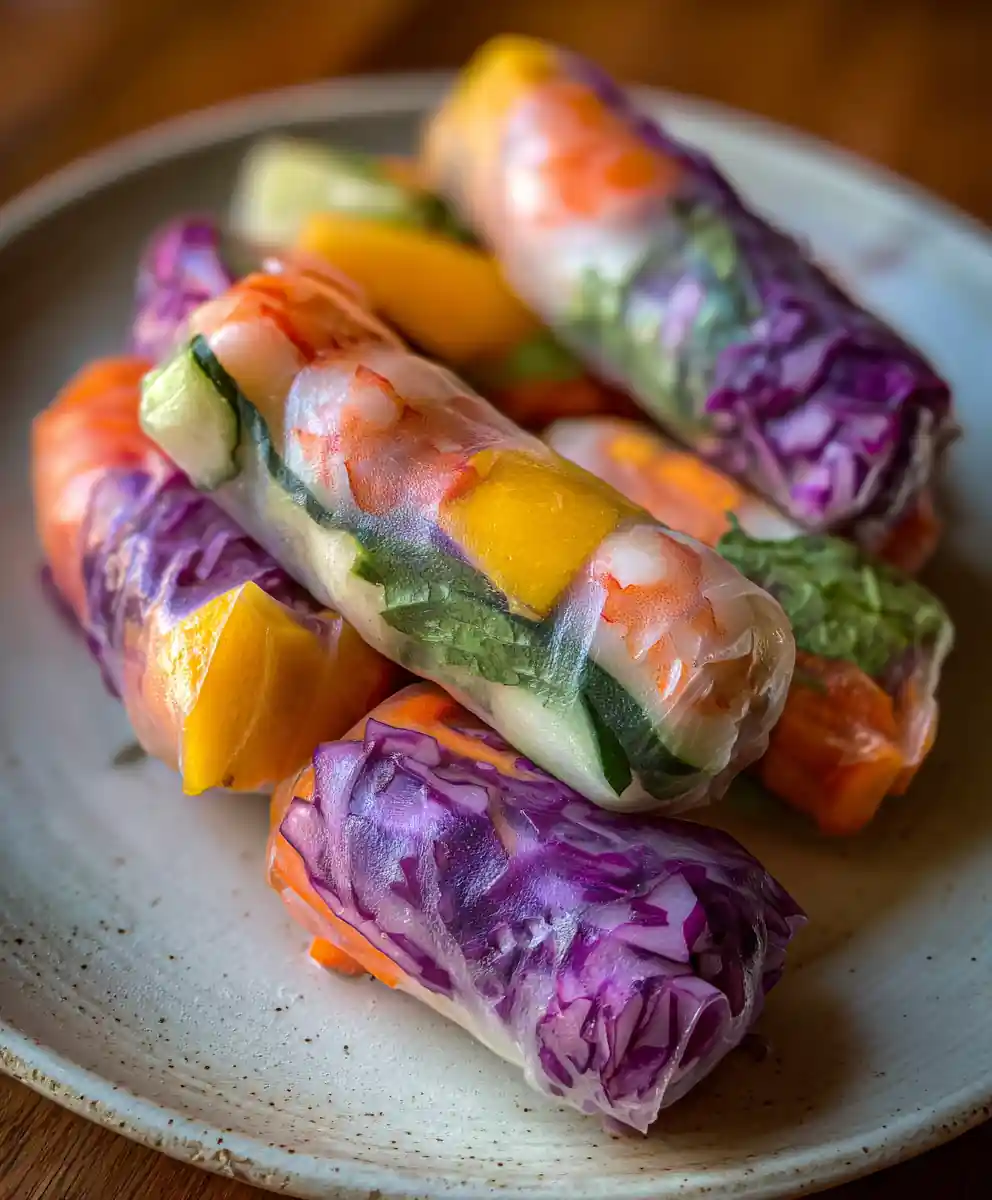 Summer Rolls Recipe With Mango And Purple Cabbage Veins 5 summer rolls recipe With Mango and Purple Cabbage Veins