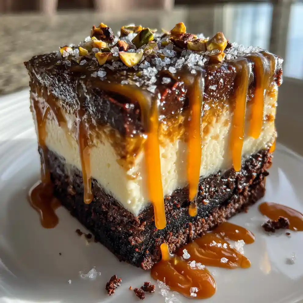 Cardamom Caramel Swirl Brownie Cheesecake 4 Cardamom Caramel Swirl Brownie Cheesecake