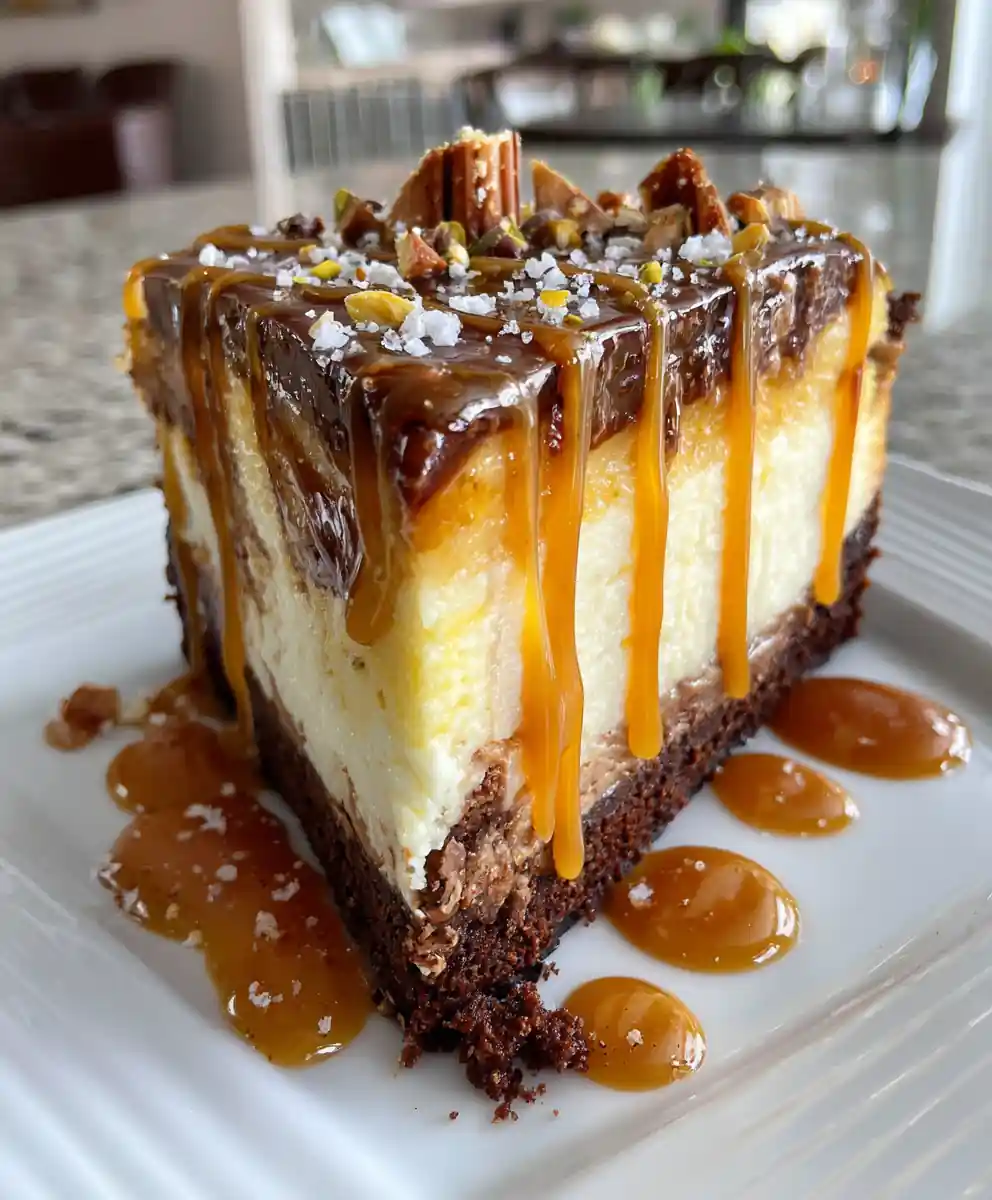 Cardamom Caramel Swirl Brownie Cheesecake 5 Cardamom Caramel Swirl Brownie Cheesecake