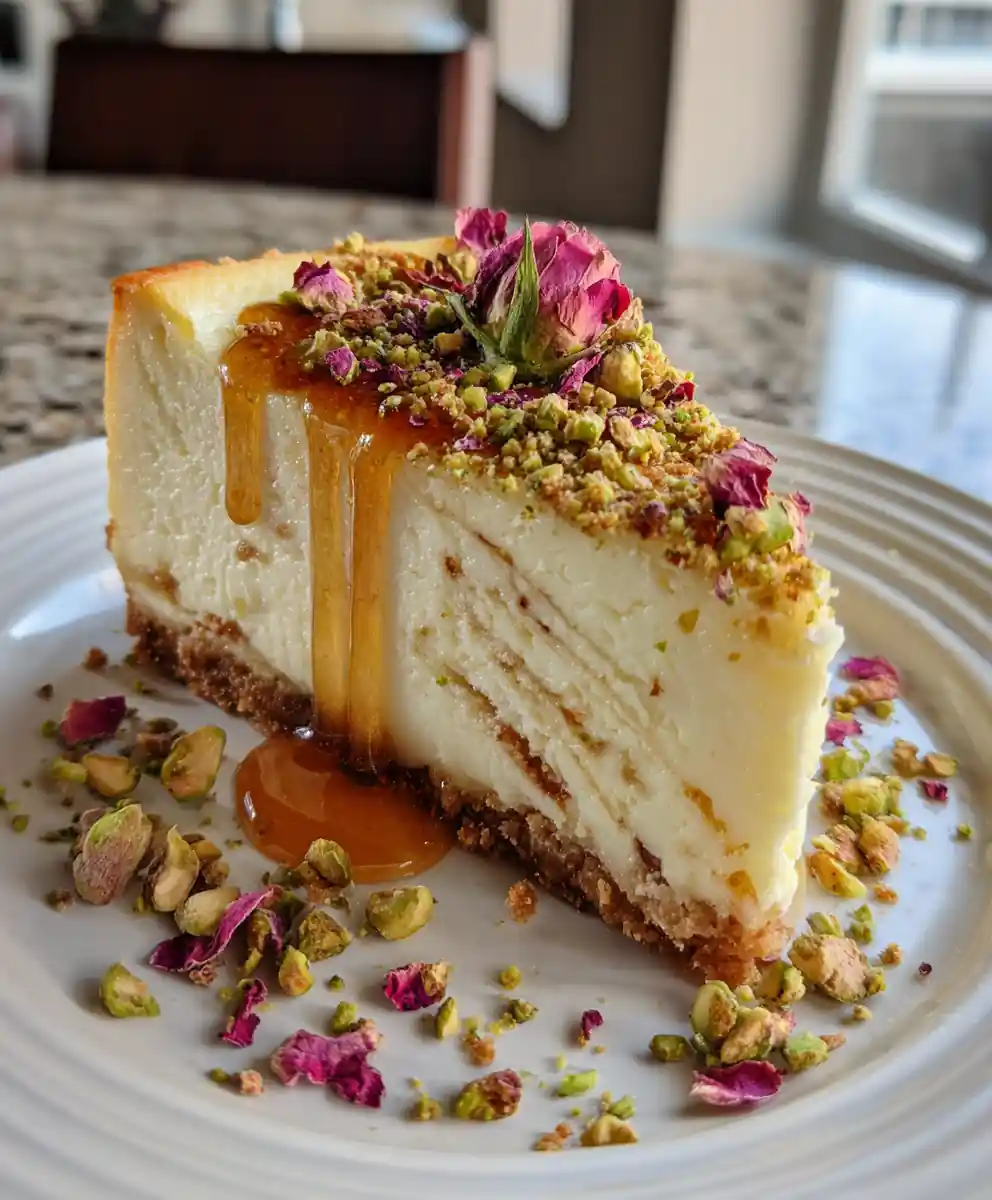 Cardamom Swirled Pistachio Cheesecake With Toasted Pistachio Crumble 5 Cardamom Swirled Pistachio Cheesecake with Toasted Pistachio Crumble