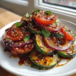Charred Cucumber Onion Tomato Salad With Pomegranate Molasses Drizzle 1767791016.0787044