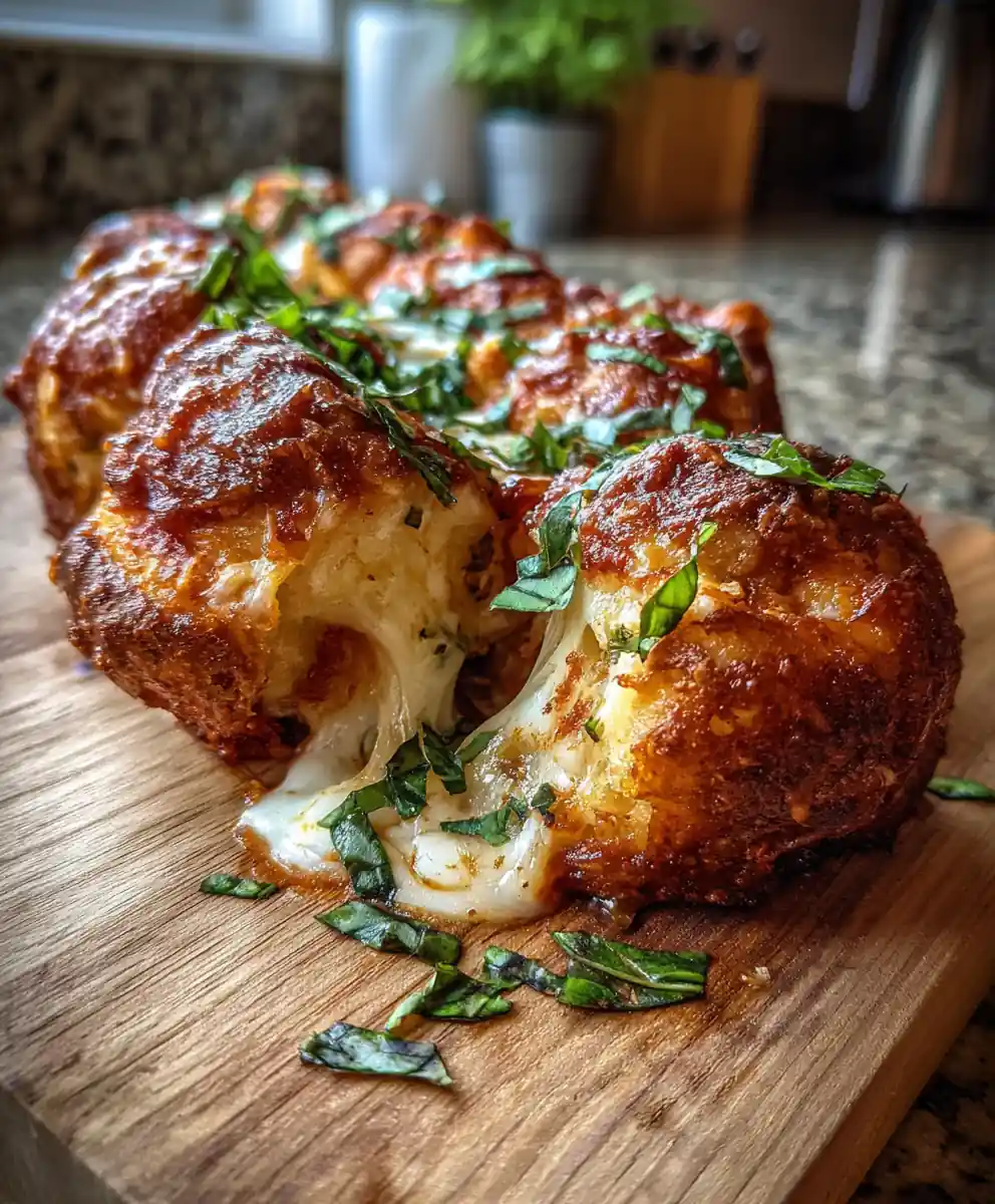 Cheesy Pizza Monkey Bread With Basil Oil Drizzle 5 Cheesy Pizza Monkey Bread with Basil Oil Drizzle