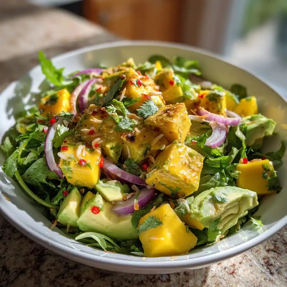 Creamy Lime Coconut Avocado & Mango Salad With Toasted Coconut 4 Creamy Lime Coconut Avocado & Mango Salad with Toasted Coconut