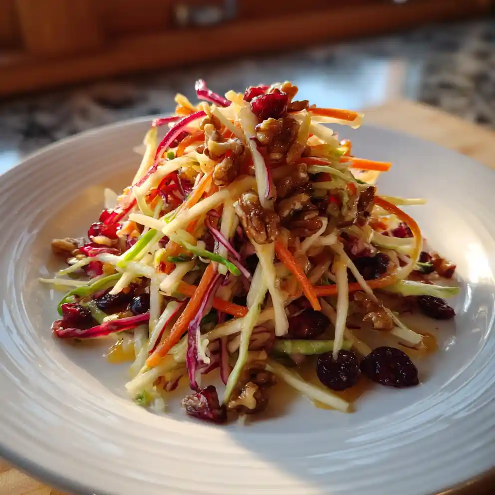 Crisp Apple & Cranberry Coleslaw With Ginger Lemon Honey Mustard Drizzle 4 Crisp Apple & Cranberry Coleslaw with Ginger Lemon Honey Mustard Drizzle