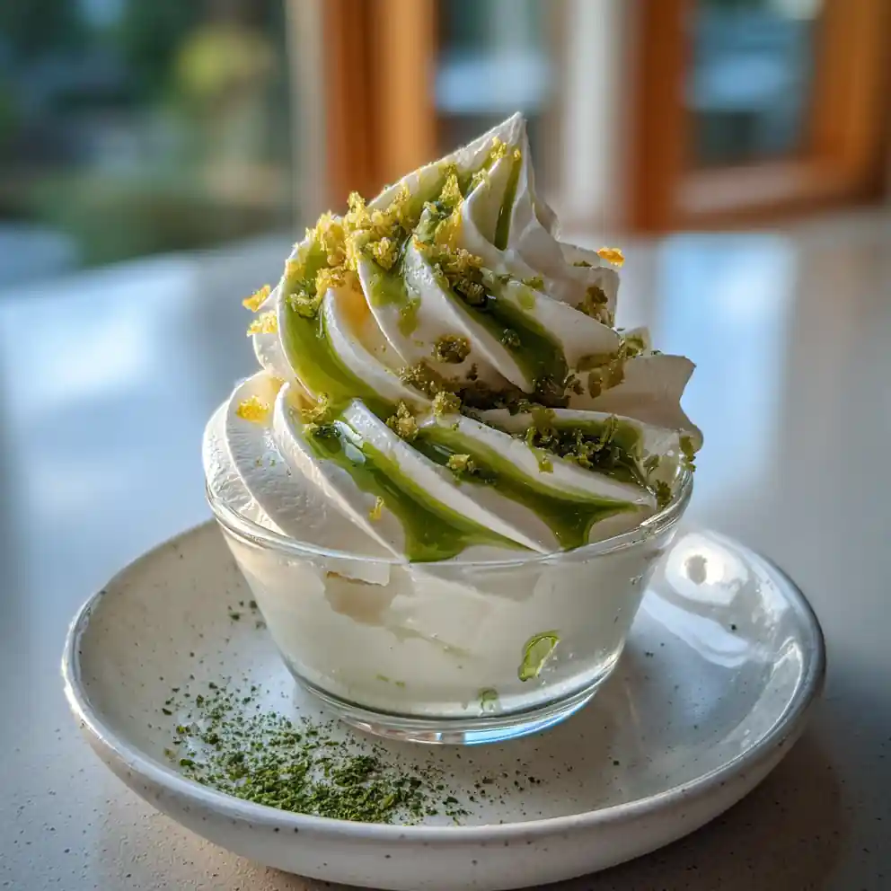 Lemon Cheesecake Mousse With Matcha White Chocolate Ribbon 4 Lemon Cheesecake Mousse with Matcha White Chocolate Ribbon