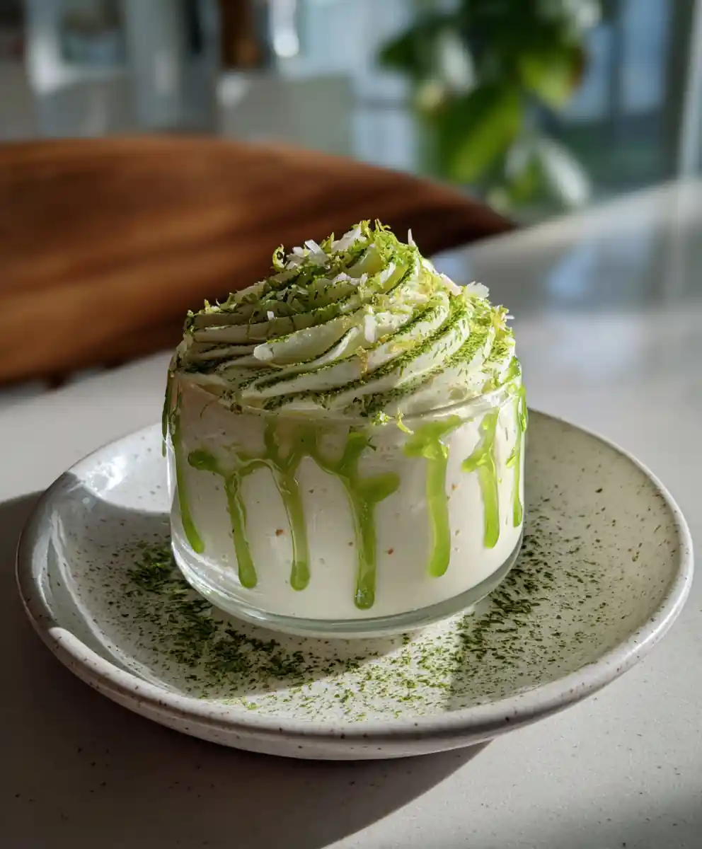 Lemon Cheesecake Mousse With Matcha White Chocolate Ribbon 5 Lemon Cheesecake Mousse with Matcha White Chocolate Ribbon