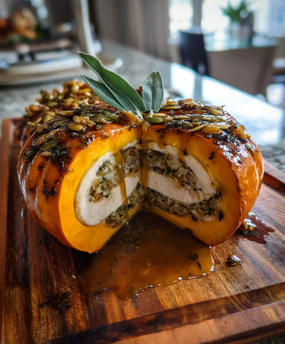 Maple Brown Butter Sage Ground Turkey Stuffed Pumpkin 5 Maple Brown Butter Sage Ground Turkey Stuffed Pumpkin