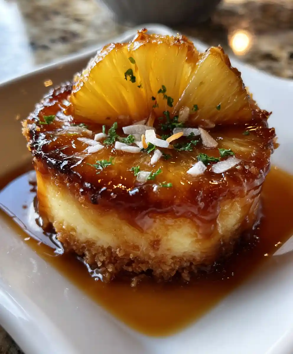 Mini Pineapple Upside Down Cheesecakes With Lime Zest Swirl And Ginger Caramel Glaze 5 Mini Pineapple Upside Down Cheesecakes with Lime Zest Swirl and Ginger Caramel Glaze