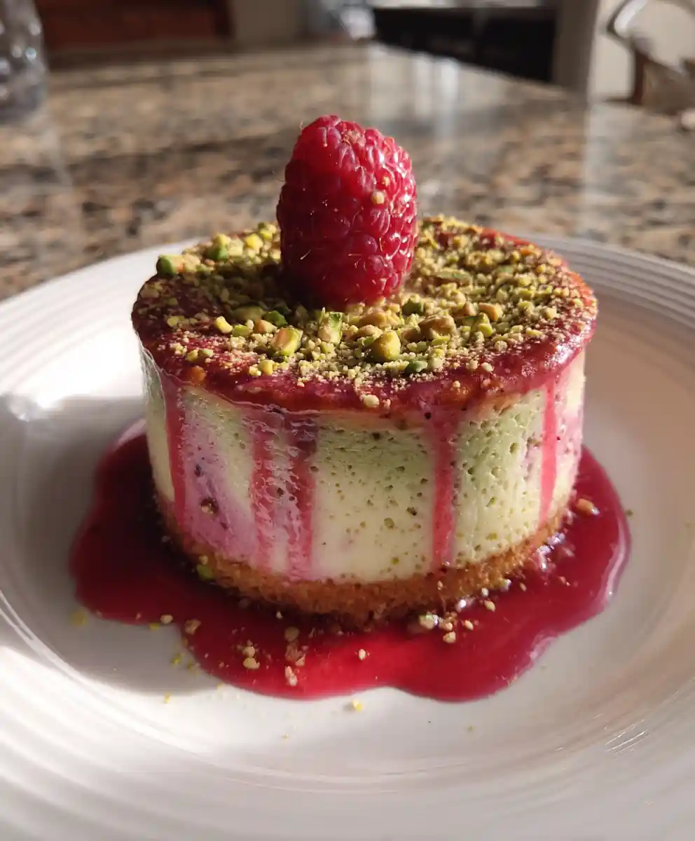 Pistachio Raspberry Cheesecake Domes With Pistachio Cream Swirl 5 Pistachio Raspberry Cheesecake Domes with Pistachio Cream Swirl