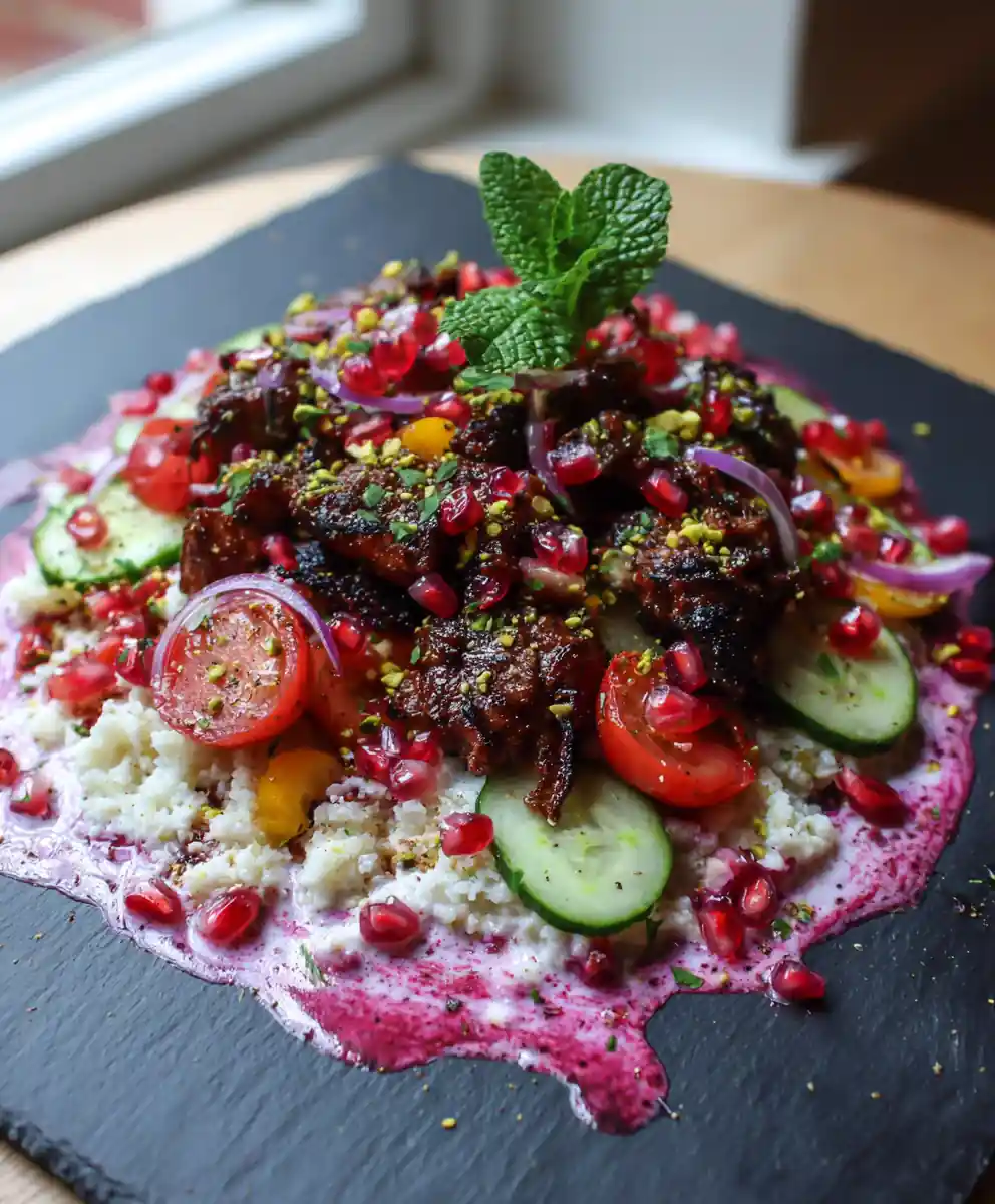 Pomegranate Glazed Chicken Shawarma Bowl With Yogurt Drizzle 5 Pomegranate Glazed Chicken Shawarma Bowl with Yogurt Drizzle