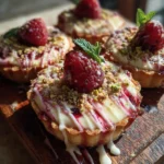 Raspberry White Chocolate Tartlets With Cardamom Spiced Ganache & Pistachio Crumble 6 Raspberry White Chocolate Tartlets With Cardamom Spiced Ganache Pistachio Crumble 1767810039.9312863