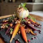 Roasted Beets And Carrots With Burrata And Pomegranate Walnut Dressing 1767821569.1474938