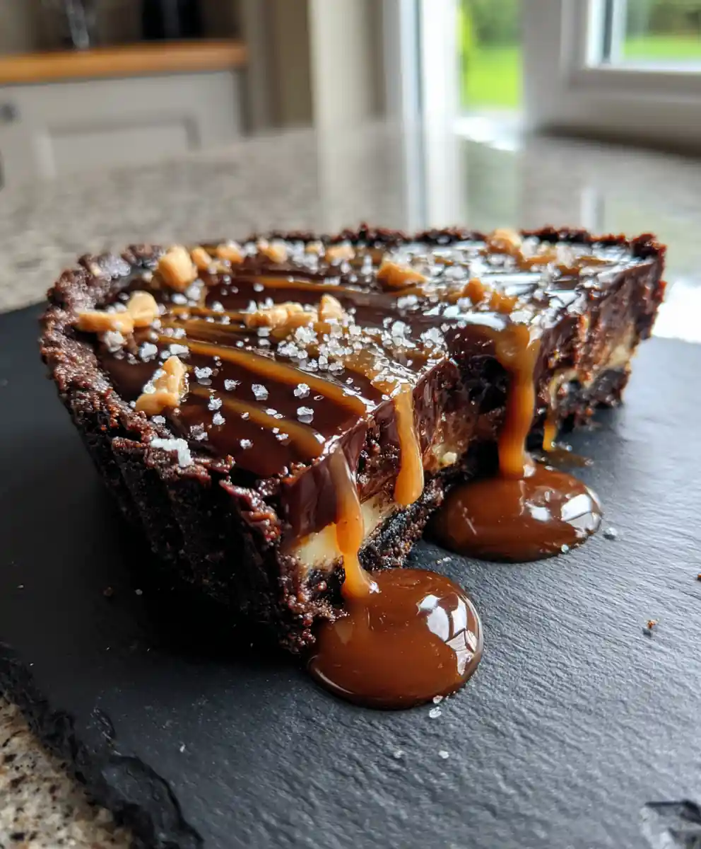 Salt Caramel Swirl Hot Fudge Pie 5 Salt Caramel Swirl Hot Fudge Pie
