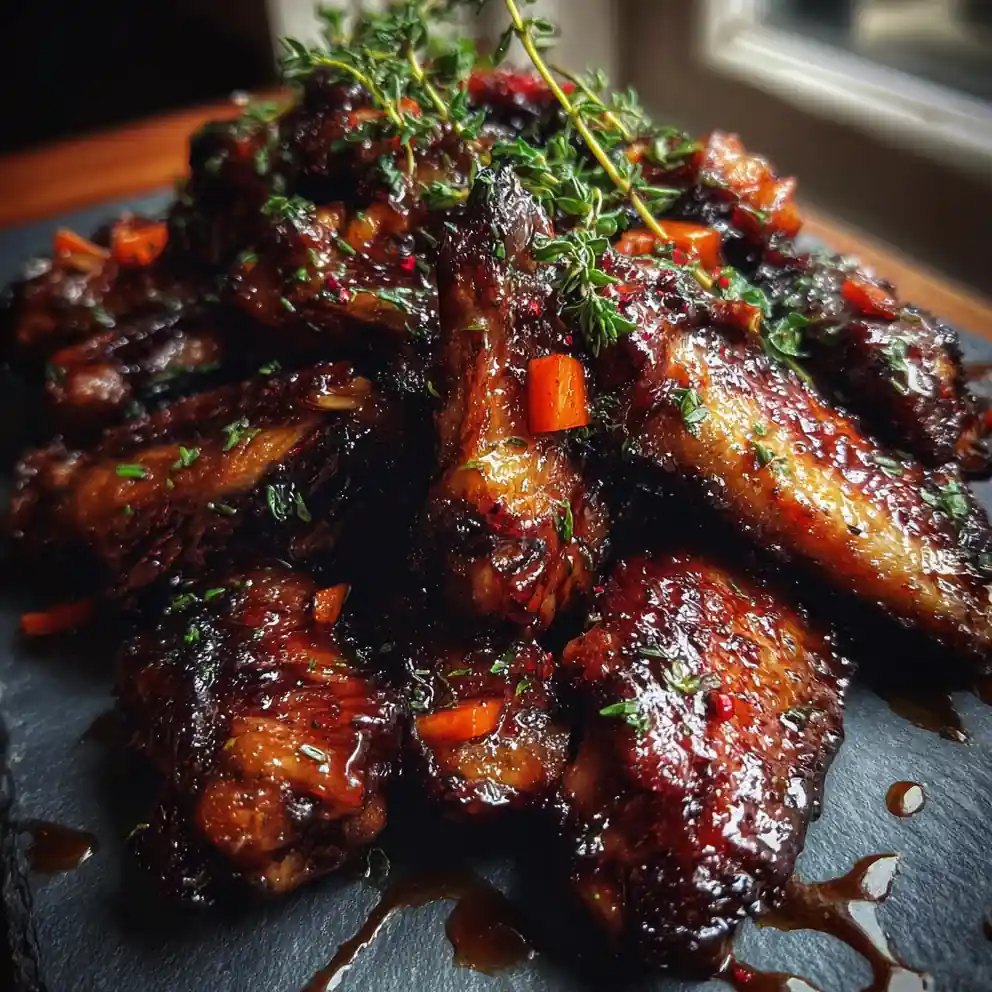 Smothered Turkey Wings In Pomegranate Glazed Gravy 4 Smothered Turkey Wings in Pomegranate Glazed Gravy