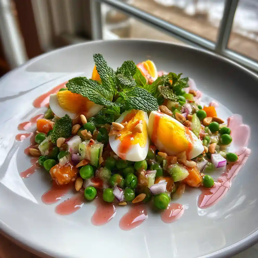 Southern Pea Salad With Lemon Mint Yogurt Dressing And Pomegranate Molasses Drizzle 4 Southern Pea Salad with Lemon Mint Yogurt Dressing and Pomegranate Molasses Drizzle