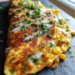 Southwest Sunrise Omelette With Charred Corn Cilantro Lime Cream 1767860399.184347