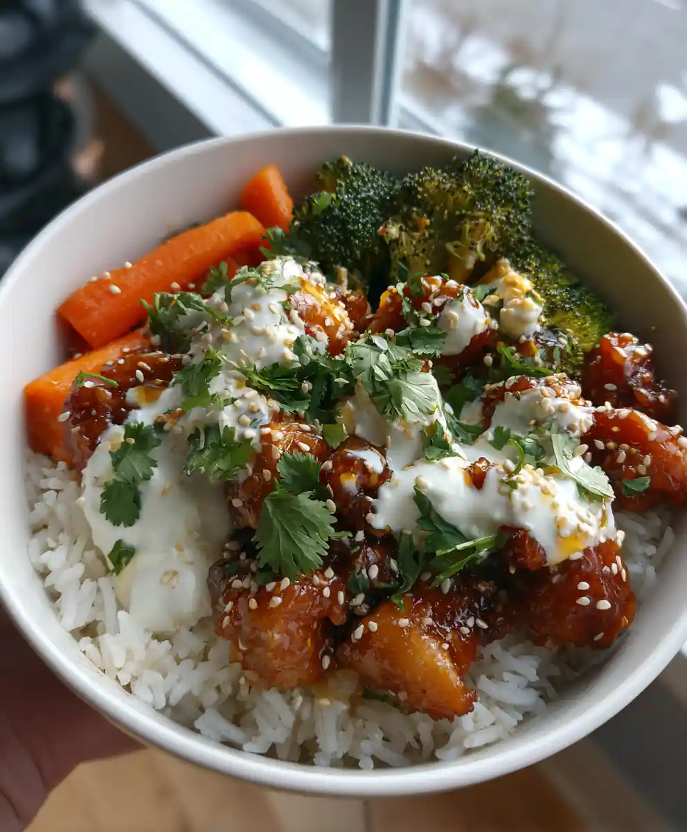 Spicy Hot Honey Chicken Bowls With Lime Cilantro Yogurt Drizzle 5 Spicy Hot Honey Chicken Bowls with Lime Cilantro Yogurt Drizzle