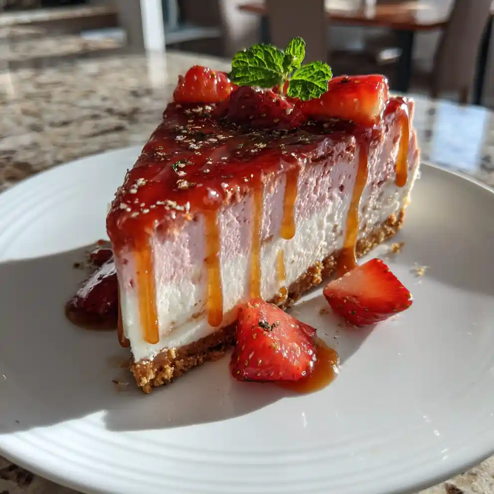 Strawberry Red Velvet Cheesecake With Balsamic Swirl 4 Strawberry Red Velvet Cheesecake with Balsamic Swirl