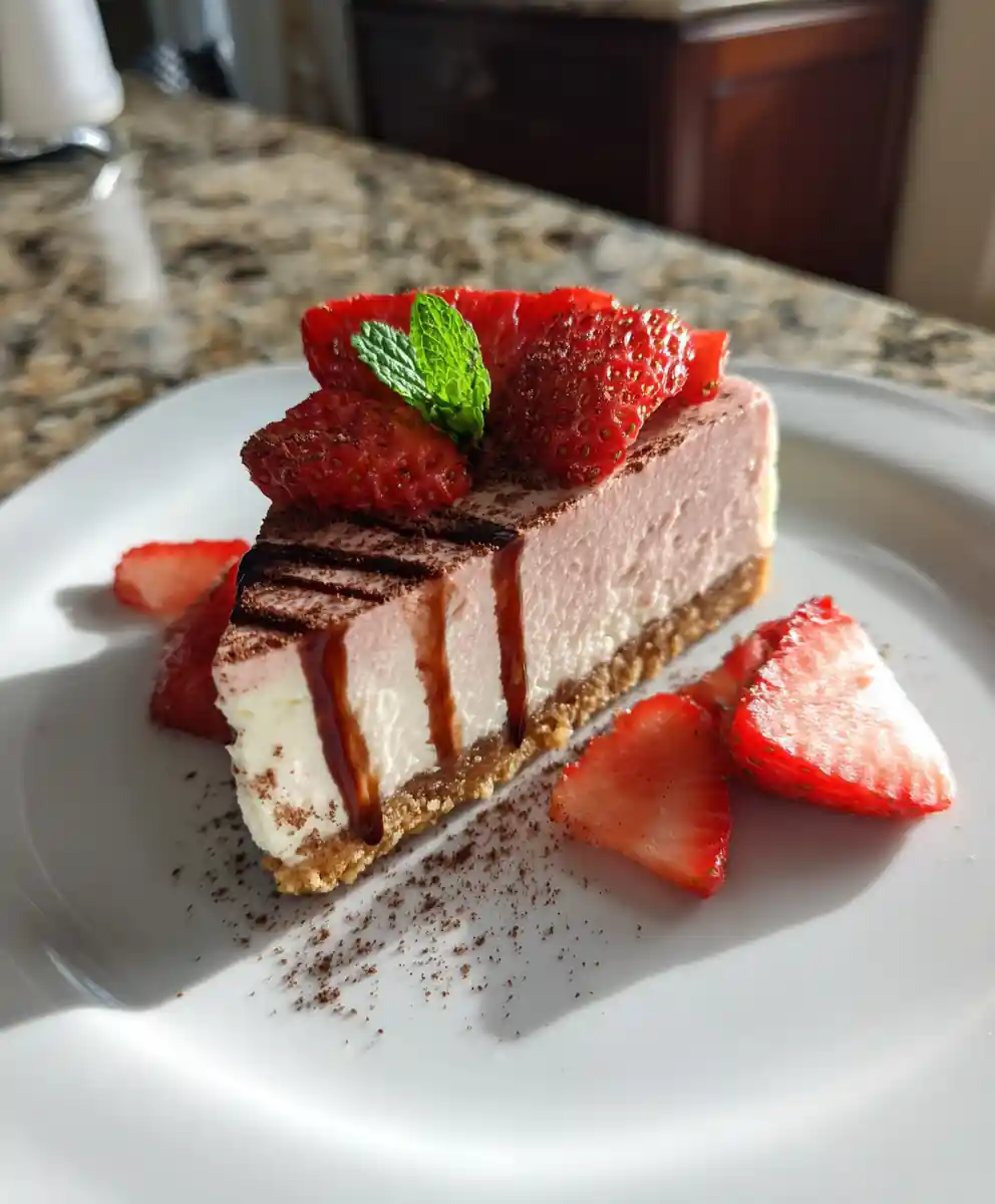 Strawberry Red Velvet Cheesecake With Balsamic Swirl 5 Strawberry Red Velvet Cheesecake with Balsamic Swirl