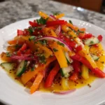 Tricolor Bell Pepper Salad With Pomegranate Molasses Drizzle 6 Tricolor Bell Pepper Salad With Pomegranate Molasses Drizzle 1767833834.4333665