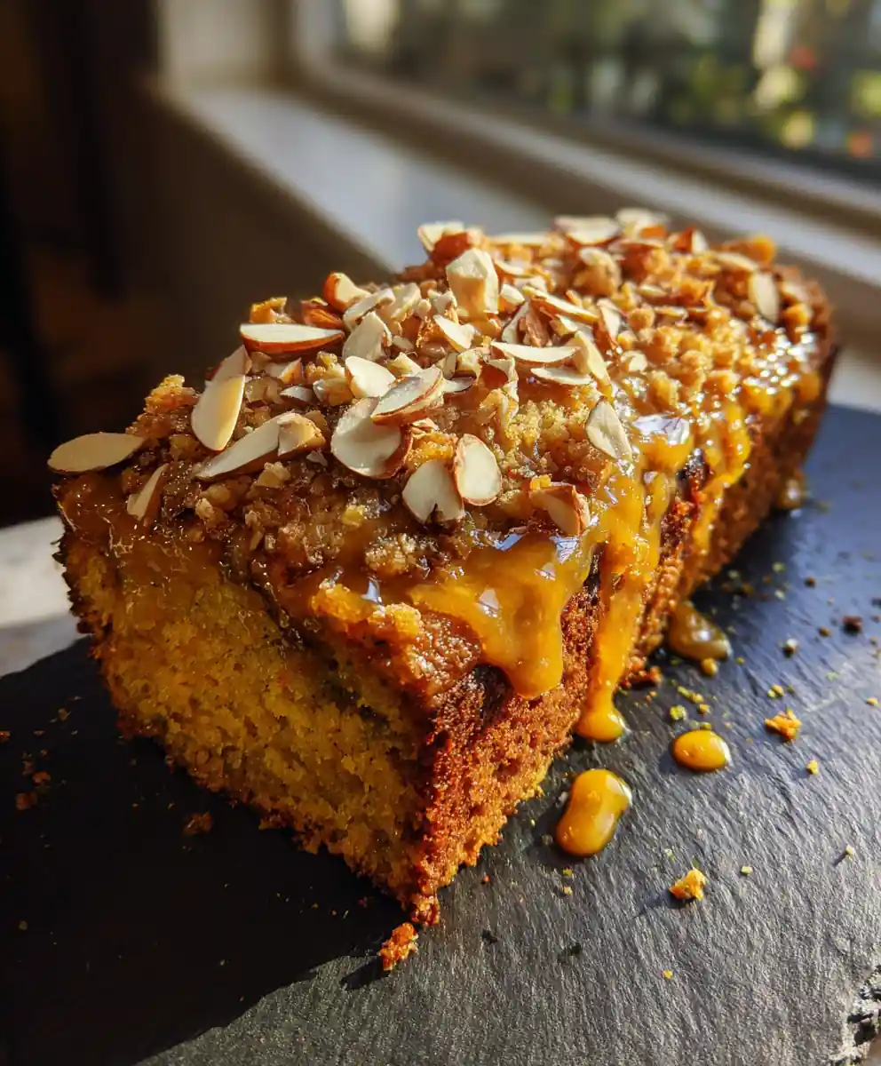 Banana Bread With Cardamom Brown Sugar Swirl & Toasted Almond Crumble 5 Banana Bread with Cardamom Brown Sugar Swirl & Toasted Almond Crumble