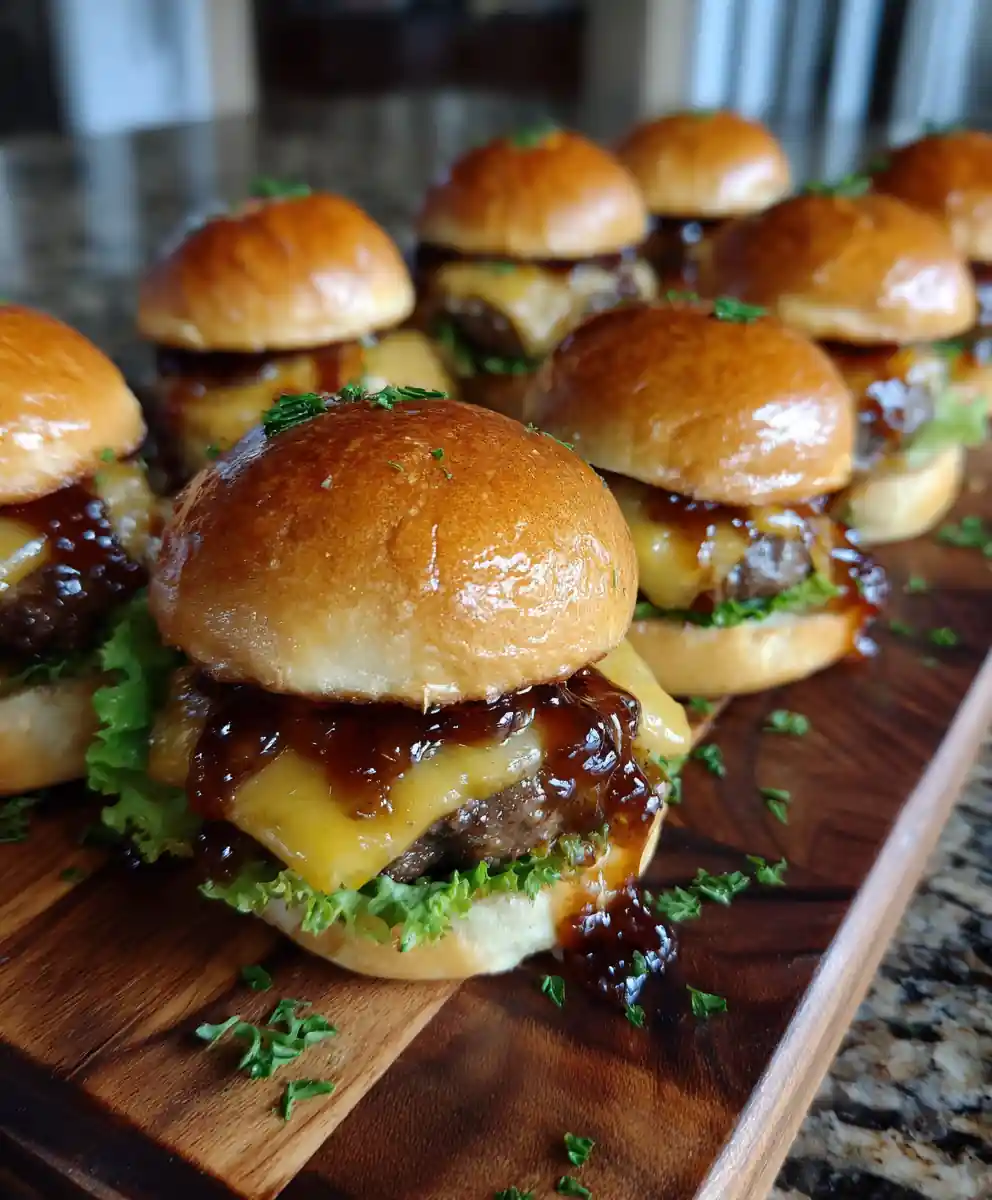 Caramelized Onion Apple Cider Glazed Cheeseburger Sliders 5 Caramelized Onion Apple Cider Glazed Cheeseburger Sliders