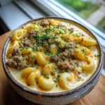 Hearty Cheeseburger Macaroni Soup With Herb Cheddar Crumble 1772013853.615516