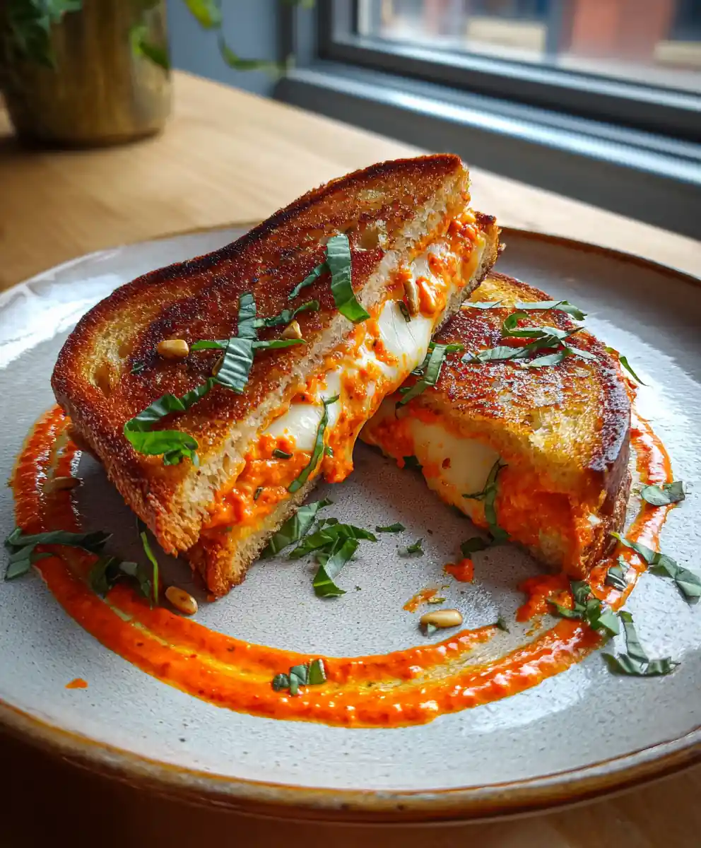 Roasted Red Pepper Pesto Swirl Pizza Grilled Cheese 5 Roasted Red Pepper Pesto Swirl Pizza Grilled Cheese