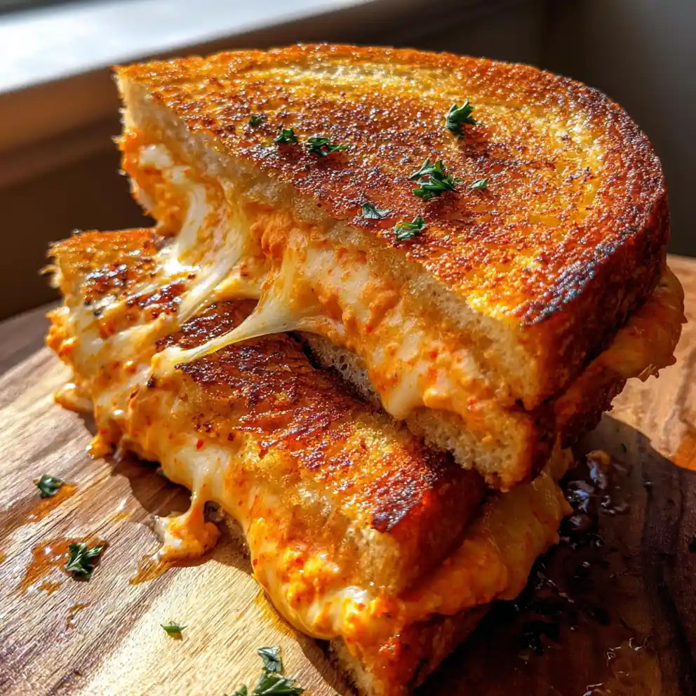 Roasted Red Pepper Swirled Garlic Bread Grilled Cheese 4 Roasted Red Pepper Swirled Garlic Bread Grilled Cheese