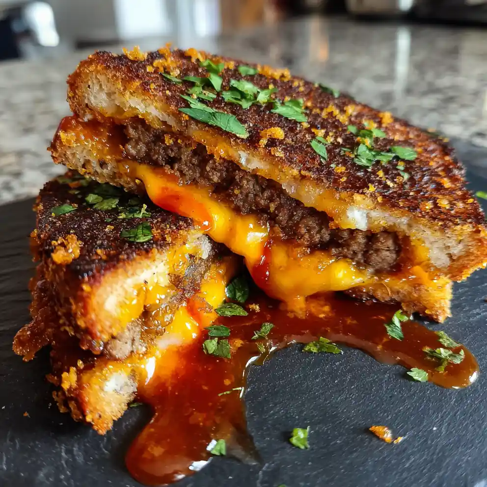 Smoky Chipotle Cheddar Patty Melt With Crispy Rye Crumbs 4 Smoky Chipotle Cheddar Patty Melt With Crispy Rye Crumbs