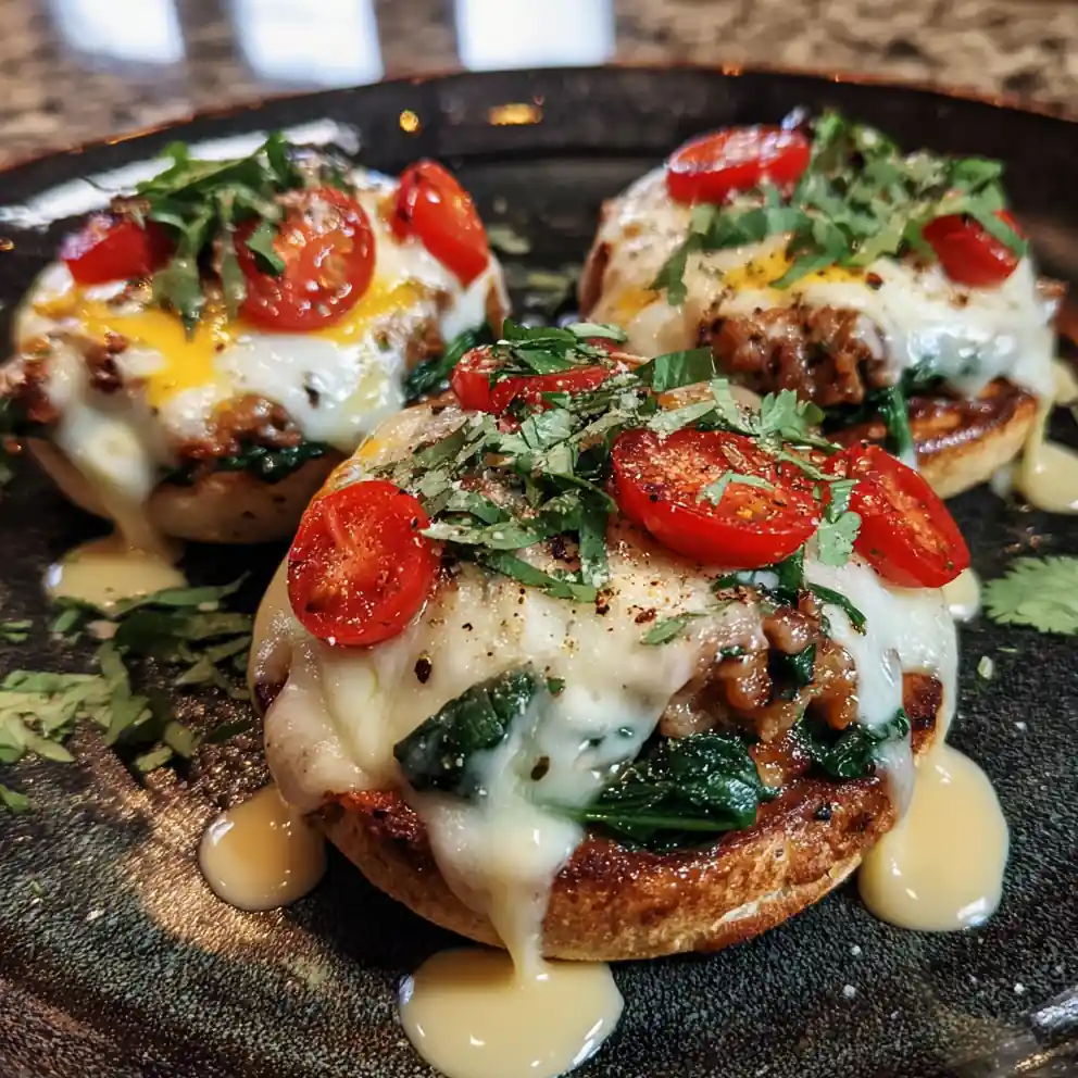 Spicy Chipotle Cream English Muffin Breakfast Pizza 4 Spicy Chipotle Cream English Muffin Breakfast Pizza